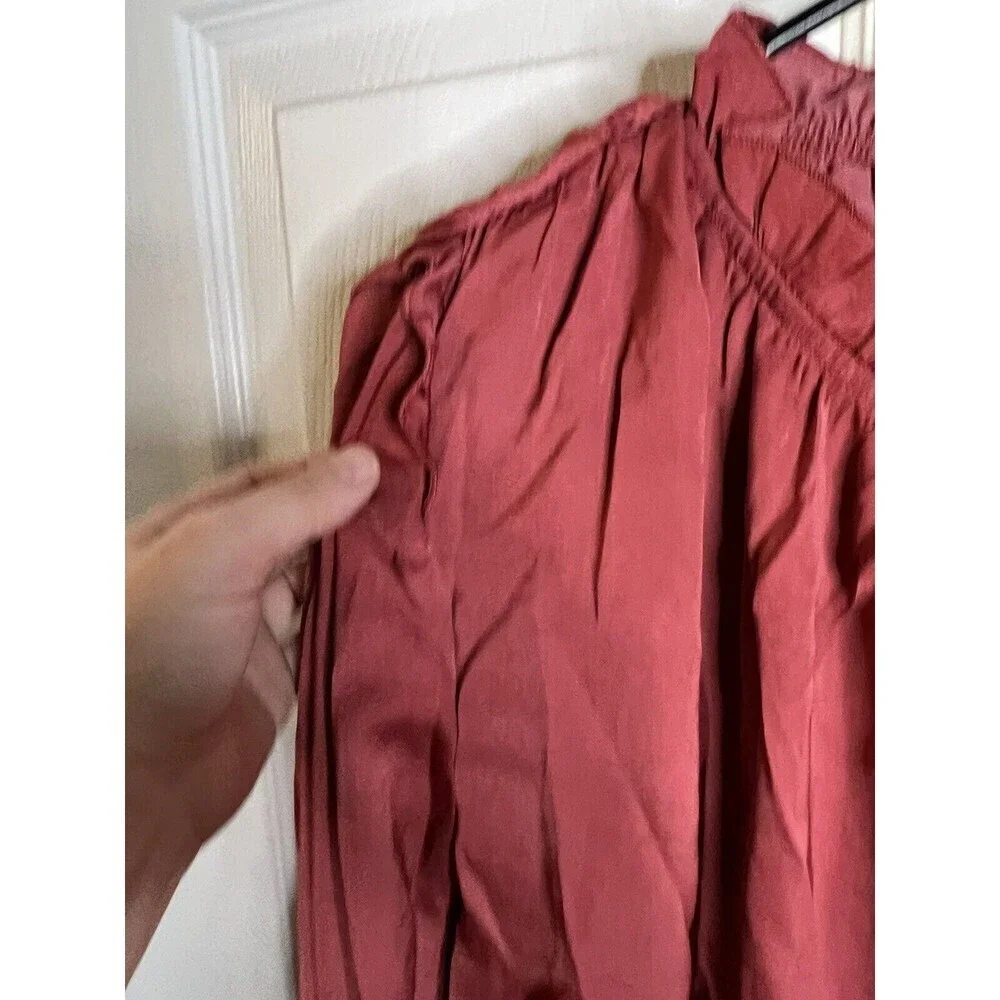 Women’s Red Long Sleeve Blouse Size Medium NWOT - Picture 5 of 10